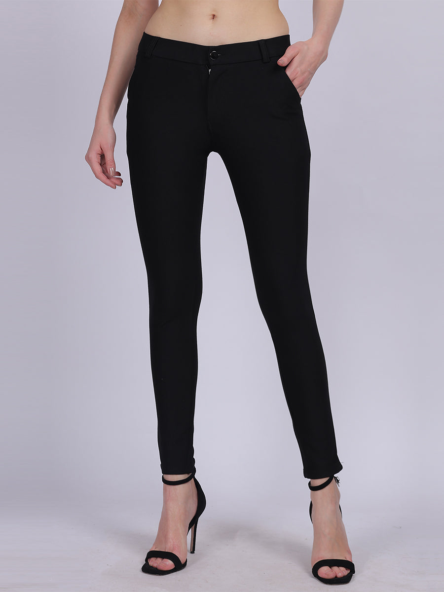 Black stretchable pants best sale