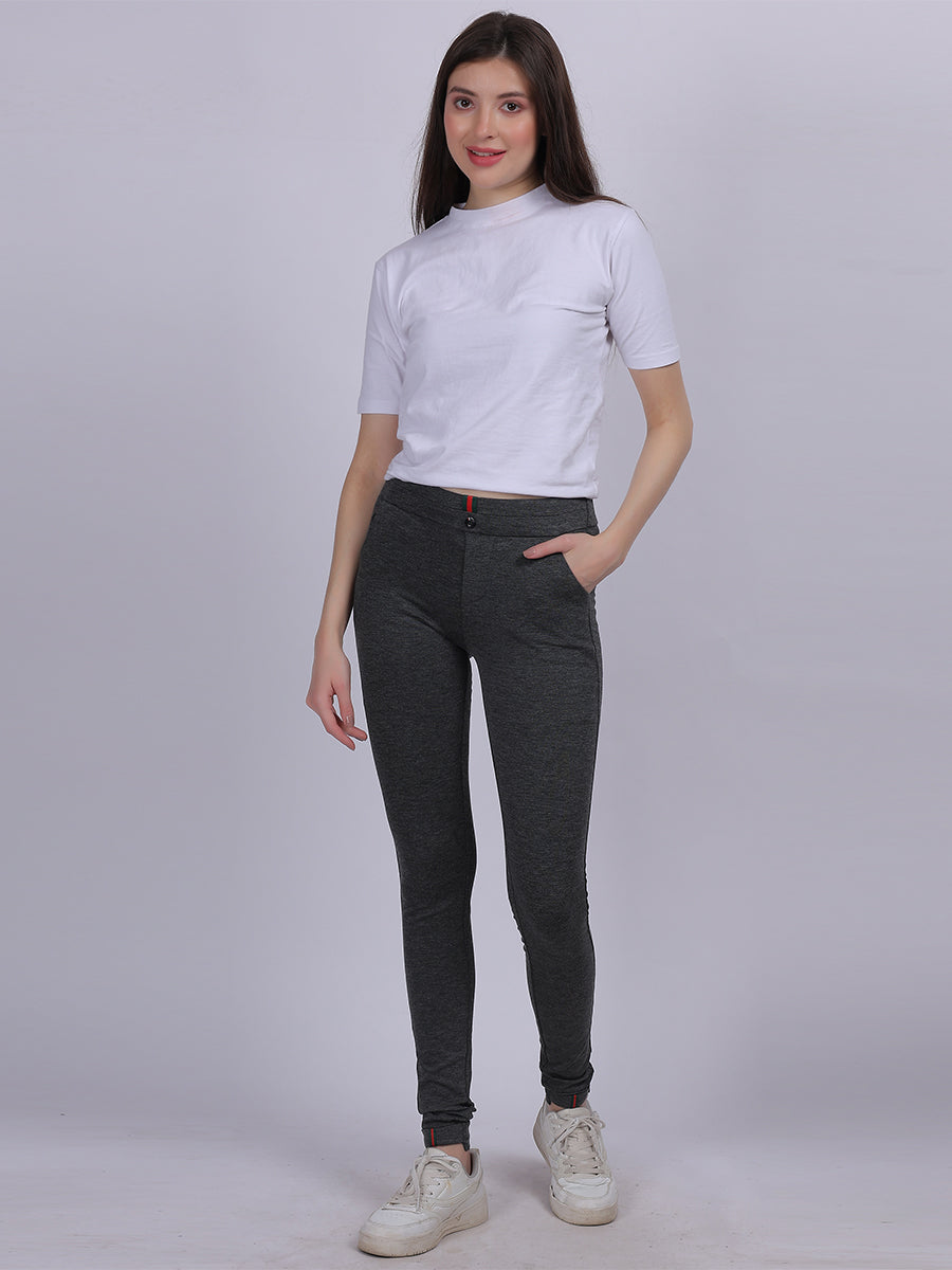 Dark Milange Narrow Fit Stretchable Jeggings