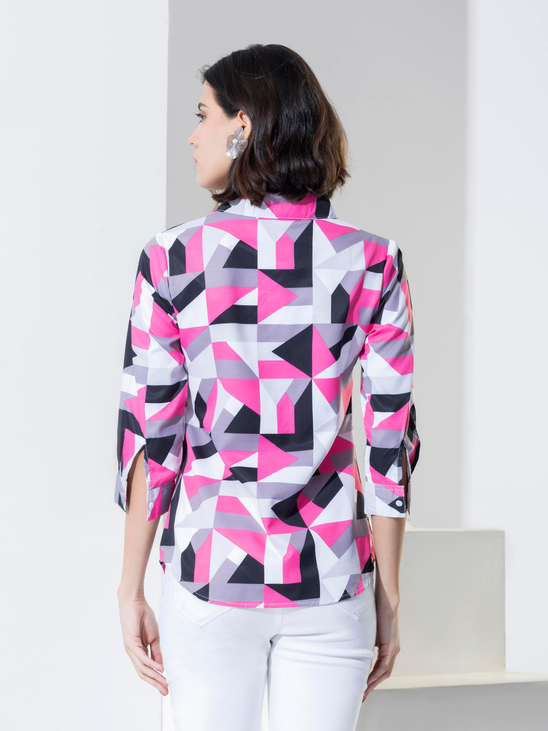Fashion Geometric Print Casual Shirt