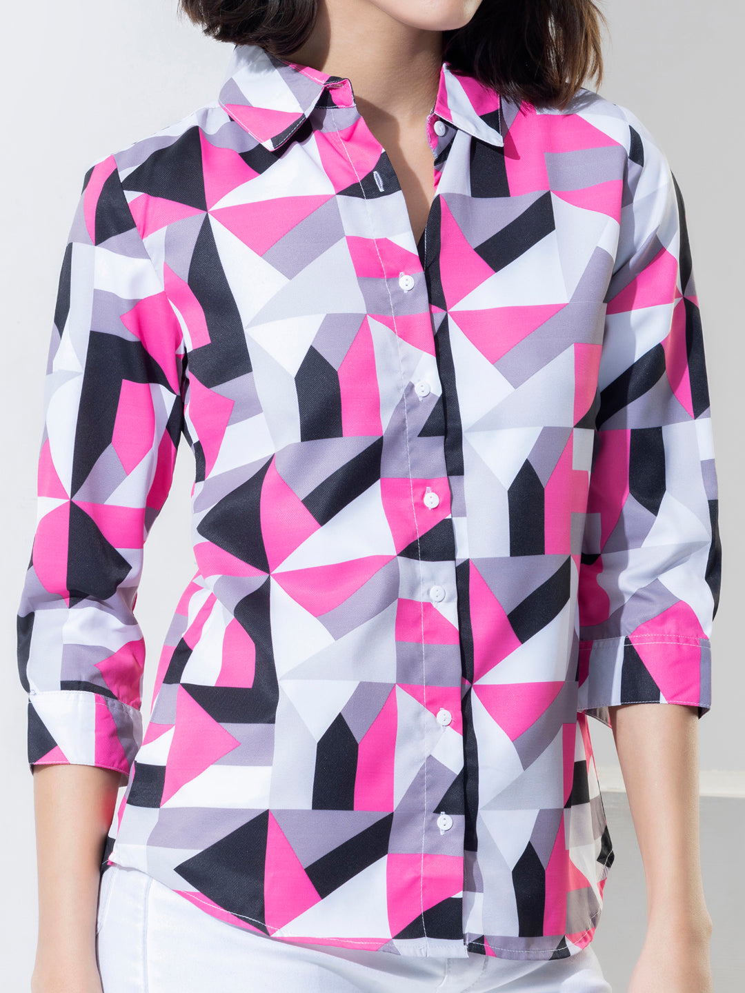 Fashion Geometric Print Casual Shirt