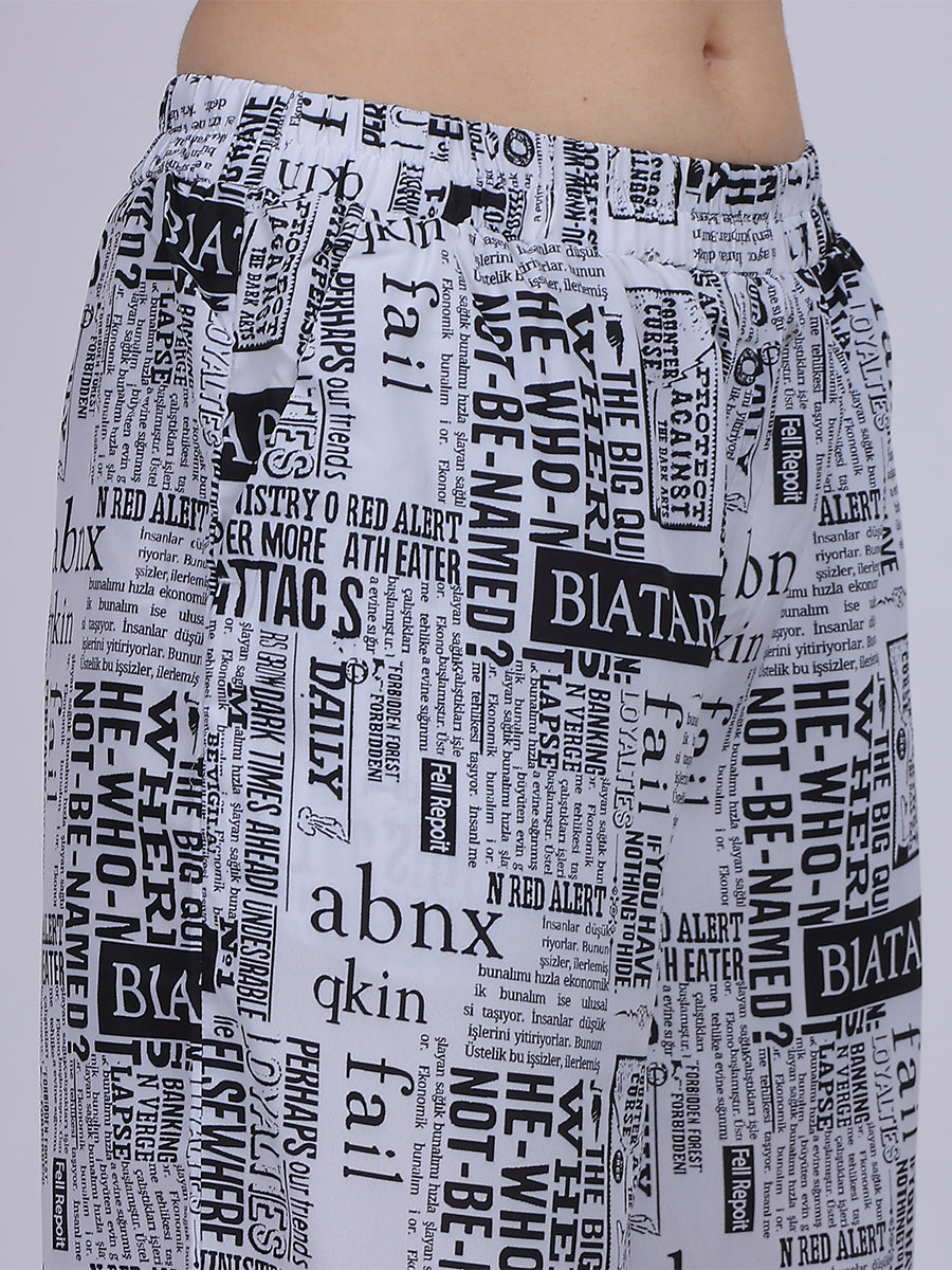 Paper Print Straight Fit Printed Palazzo Fashion Pants