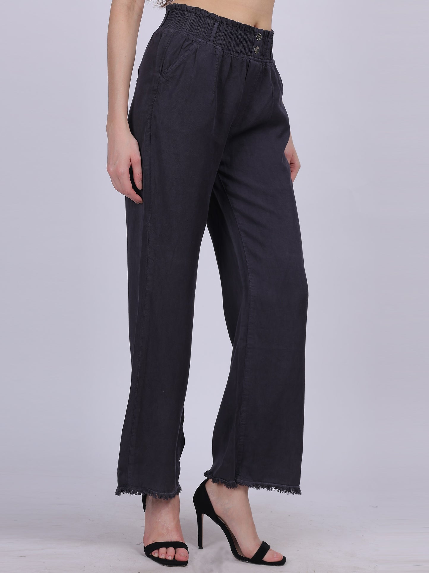 Cotton Denim Straight Fit Pants