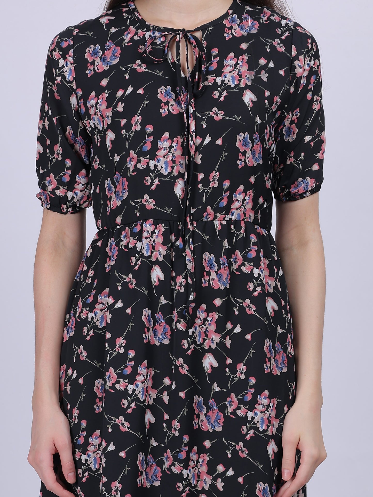Floral Print A-line Fashion Dress