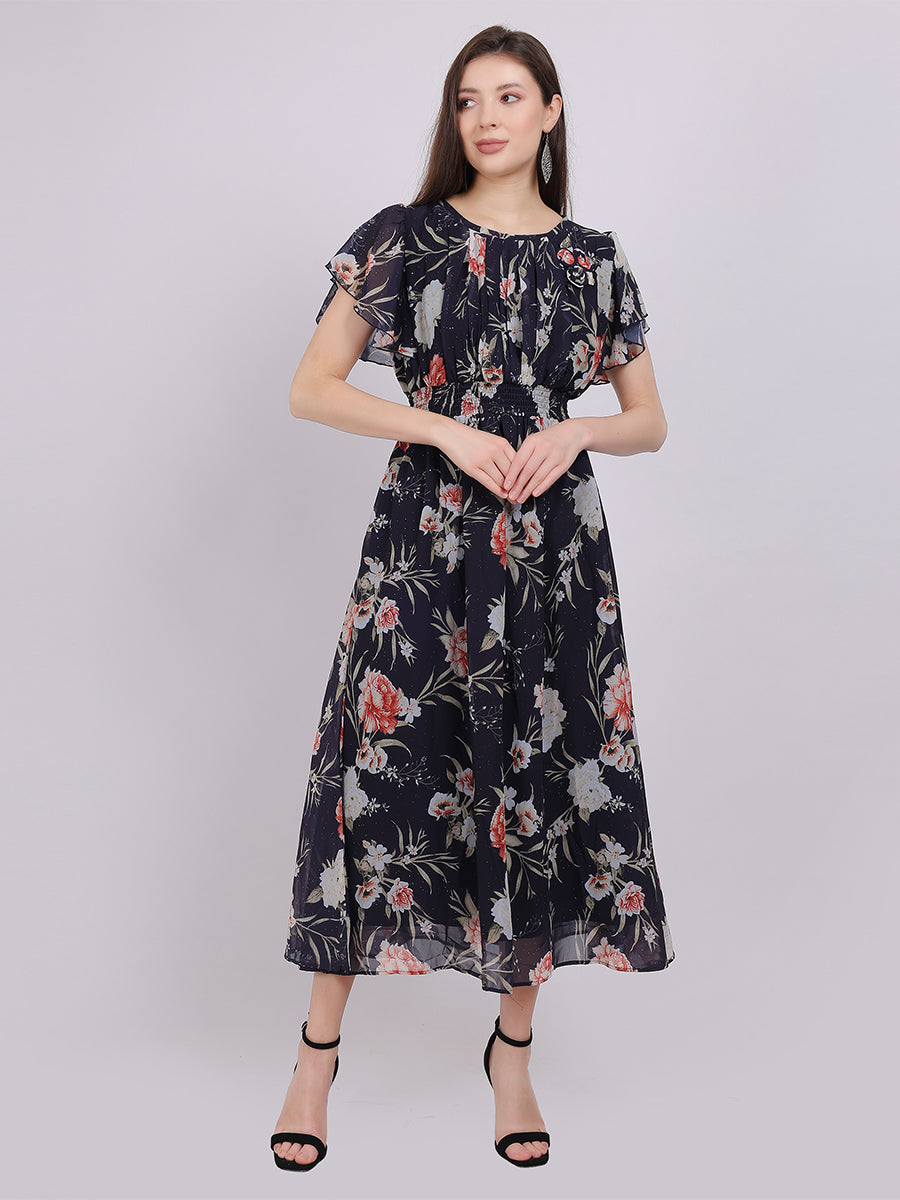 Floral Print Long Dress