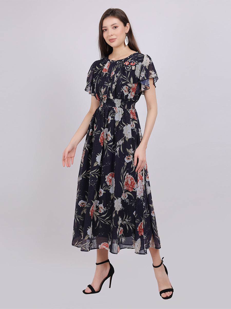 Floral Print Long Dress