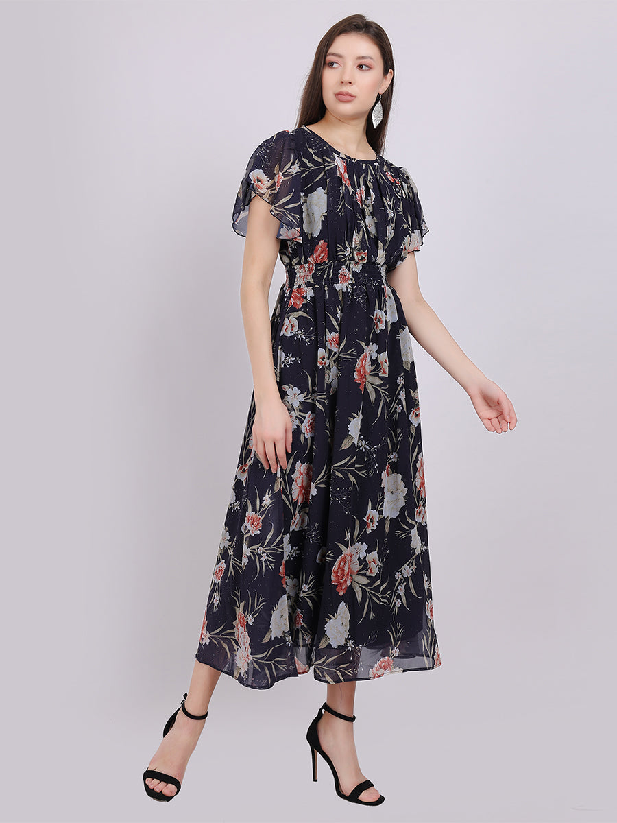 Floral Print Long Dress