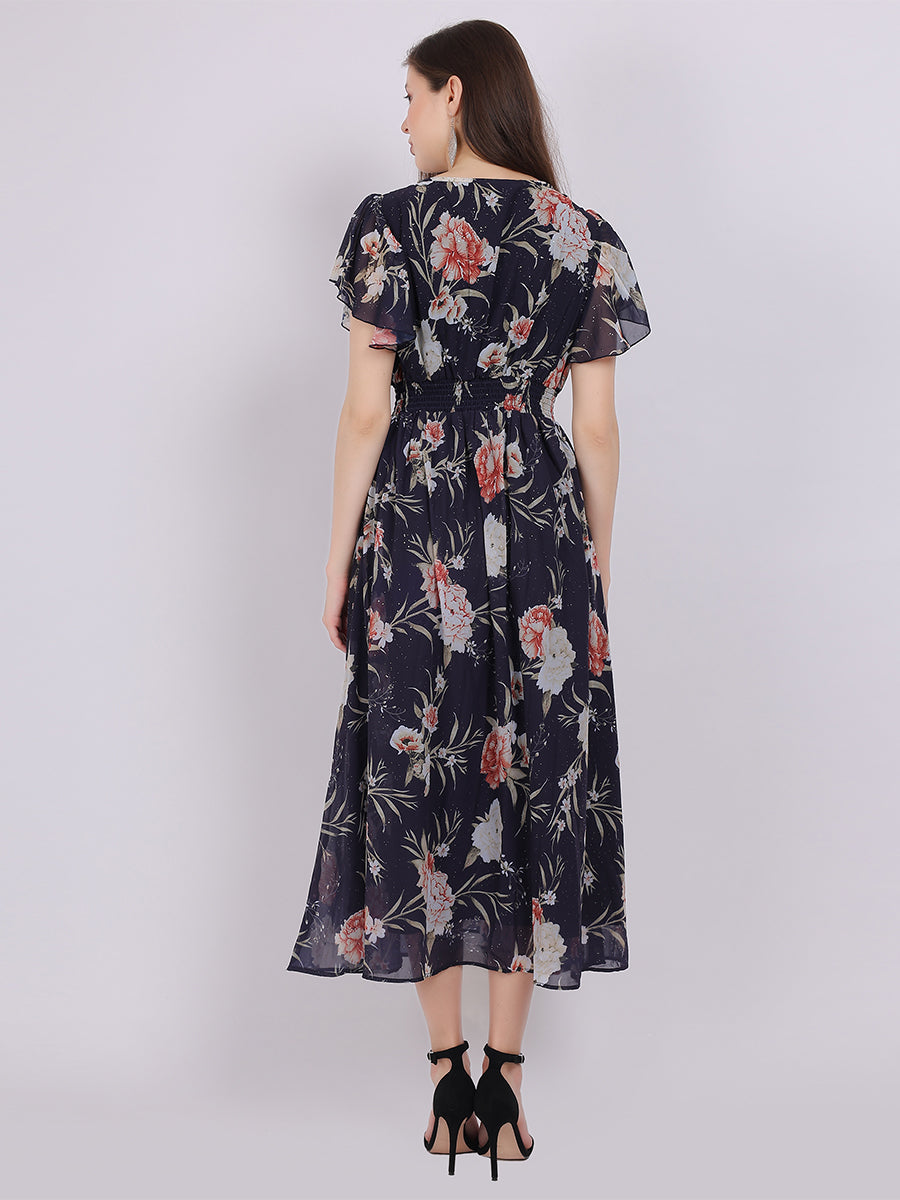 Floral Print Long Dress