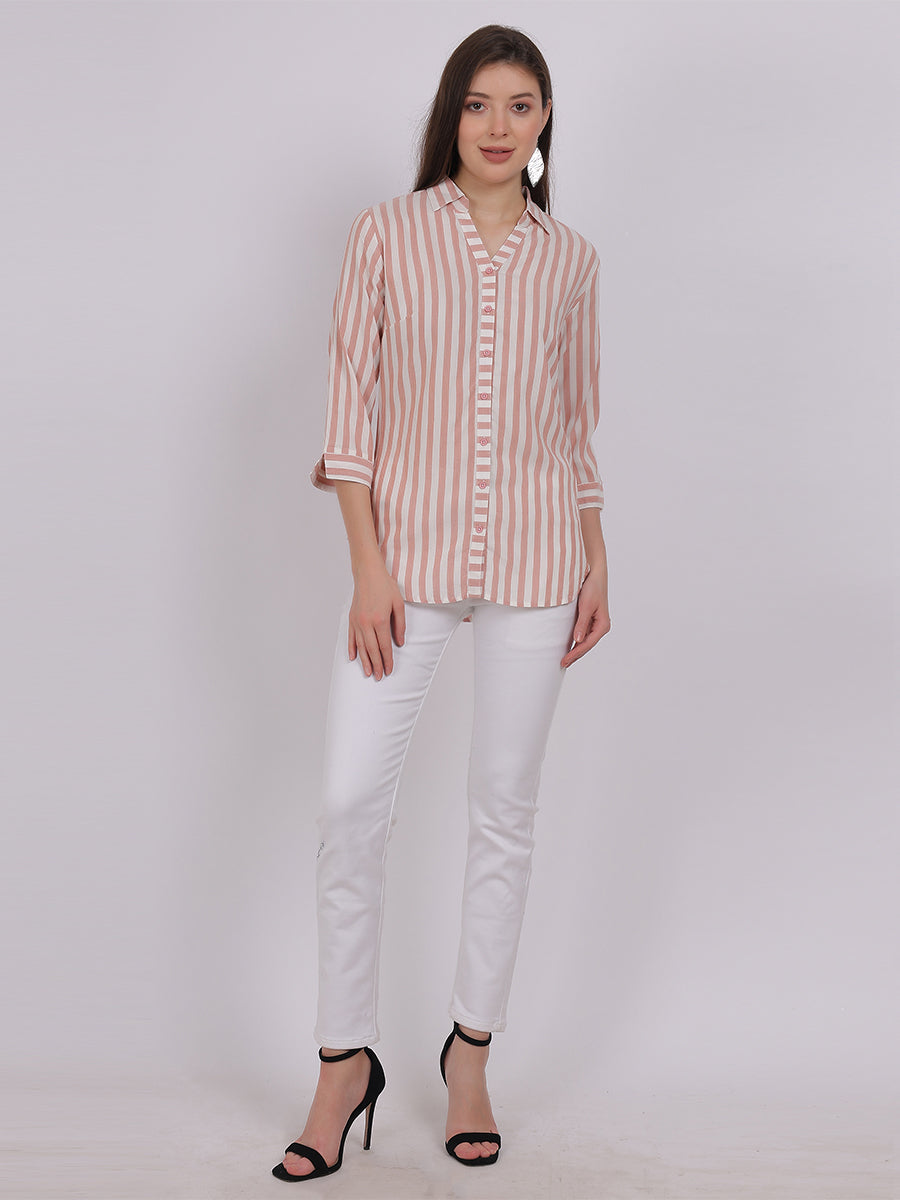 Stripe Print Formal Shirt