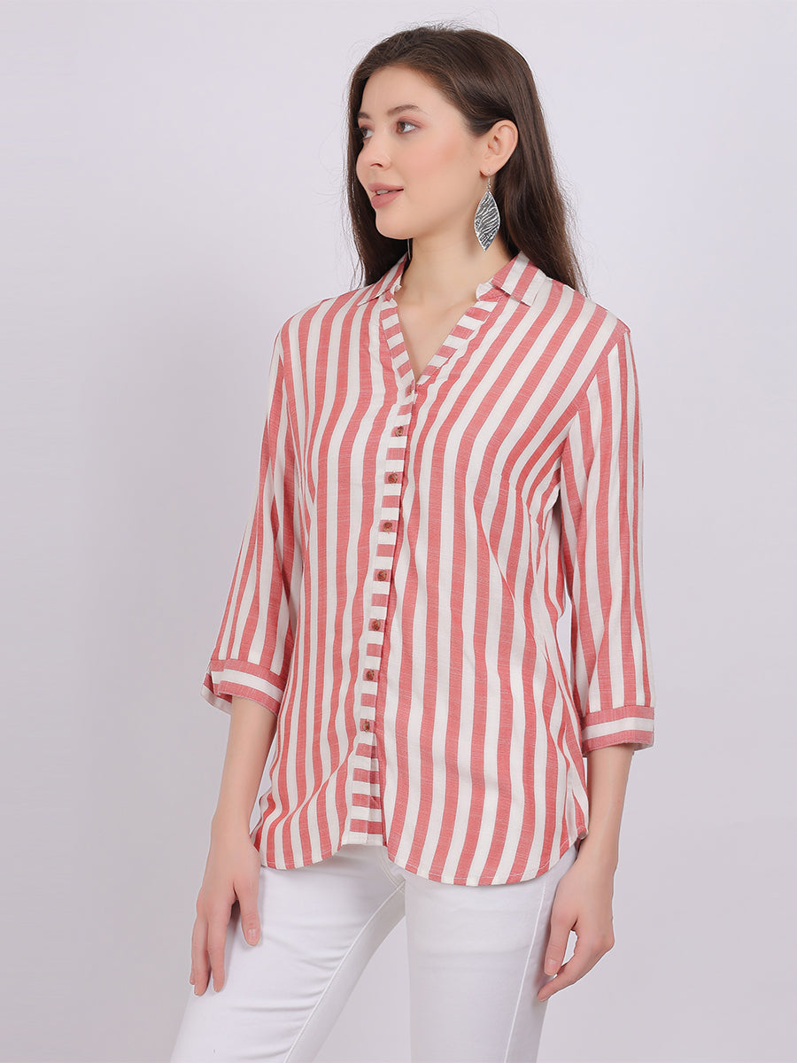 Stripe Print Formal Shirt