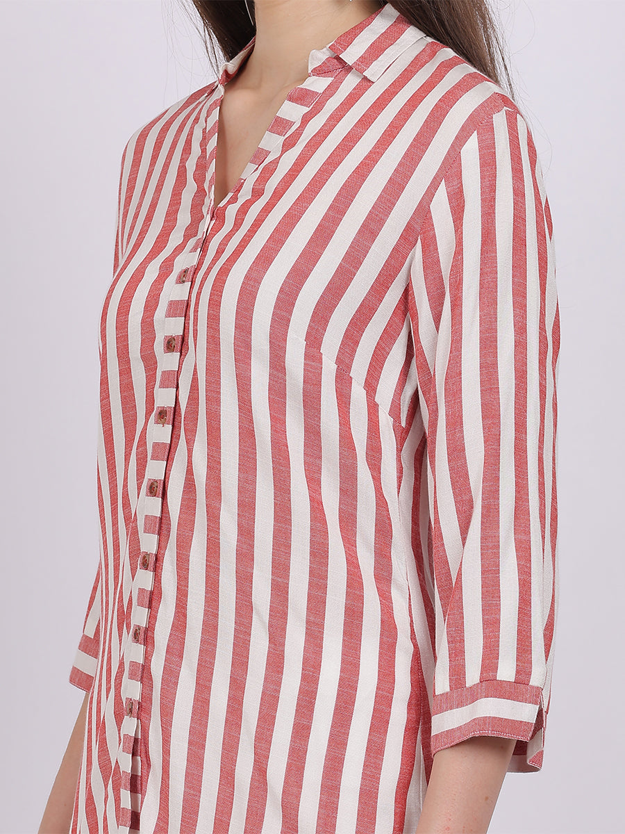Stripe Print Formal Shirt
