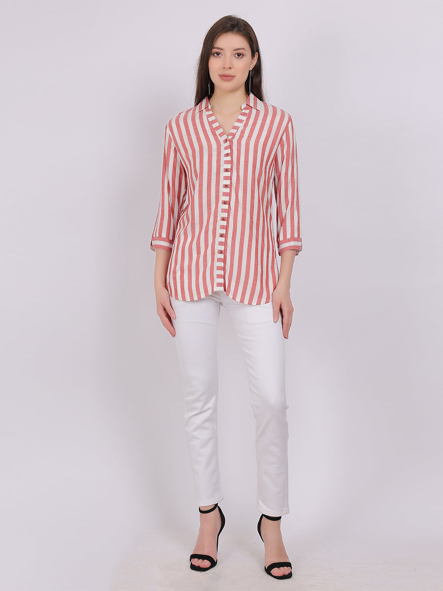 Stripe Print Formal Shirt