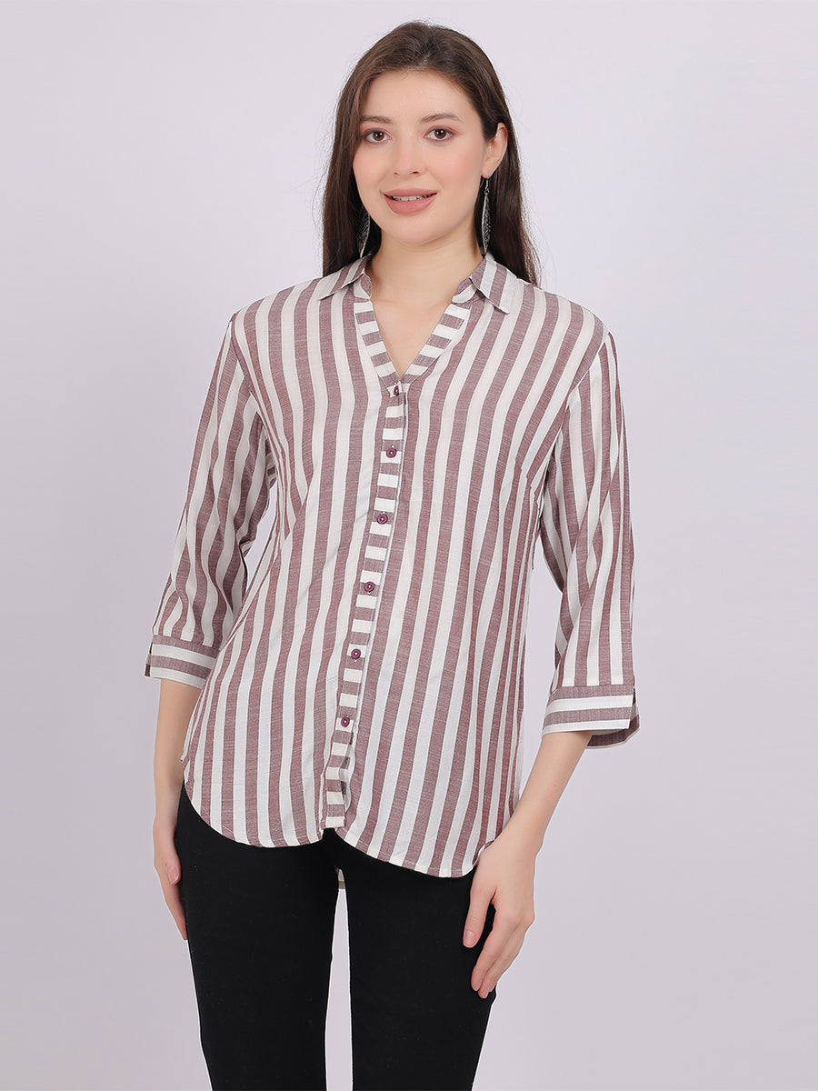 Stripe Print Formal Shirt