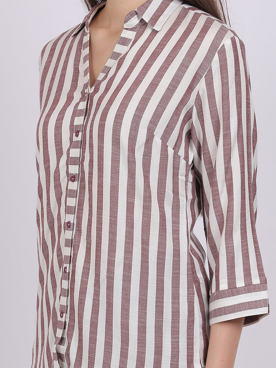 Stripe Print Formal Shirt