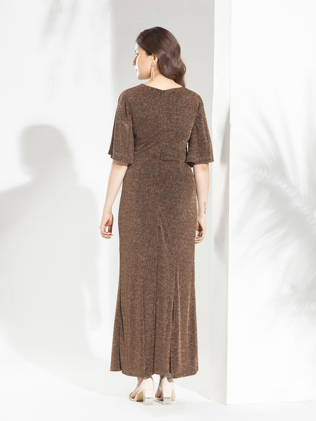 Golden Fashion Party Wear Bodyfit Dress