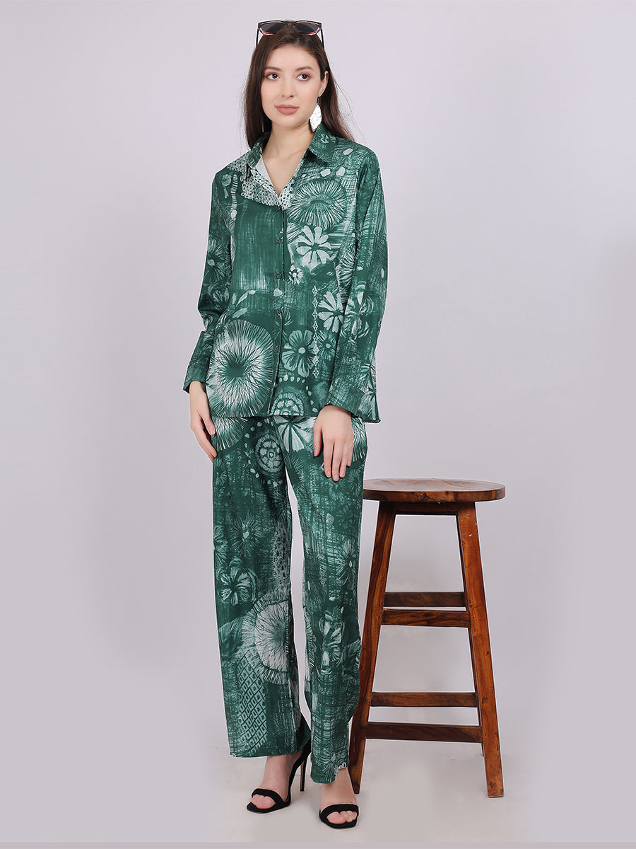 Floral Print Fashion Co-ord-Set With Straight Pants