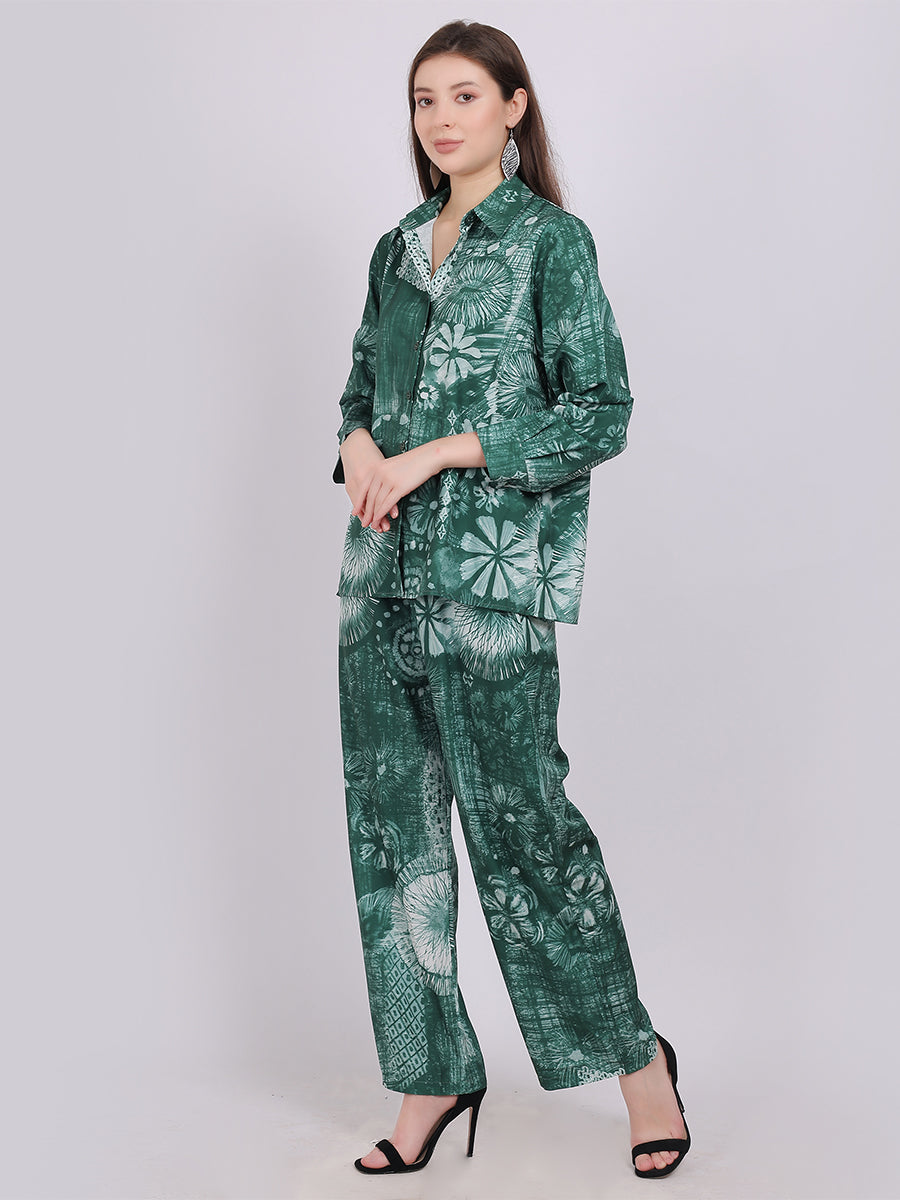 Floral Print Fashion Co-ord-Set With Straight Pants