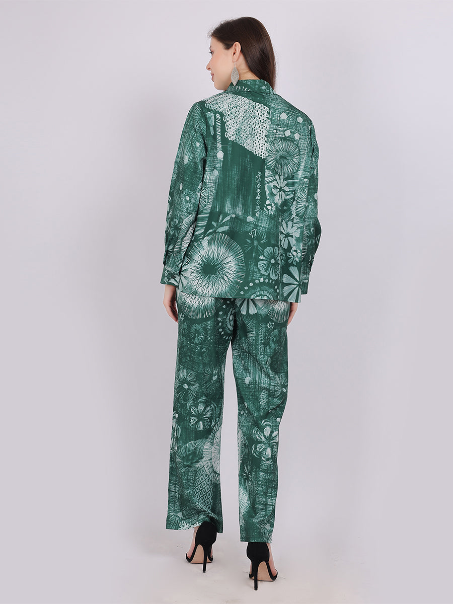 Floral Print Fashion Co-ord-Set With Straight Pants