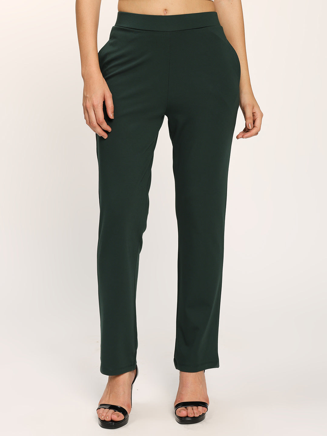 Bottle Green Cloudsoft Straight Fit Trouser Pants