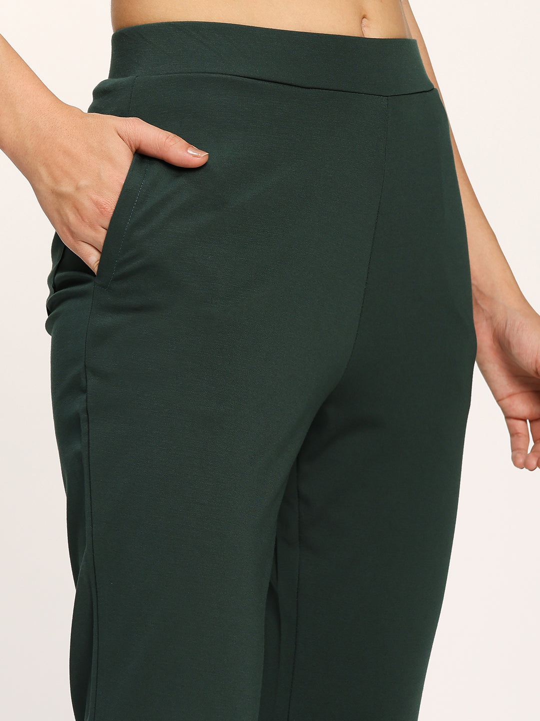 Bottle Green Cloudsoft Straight Fit Trouser Pants