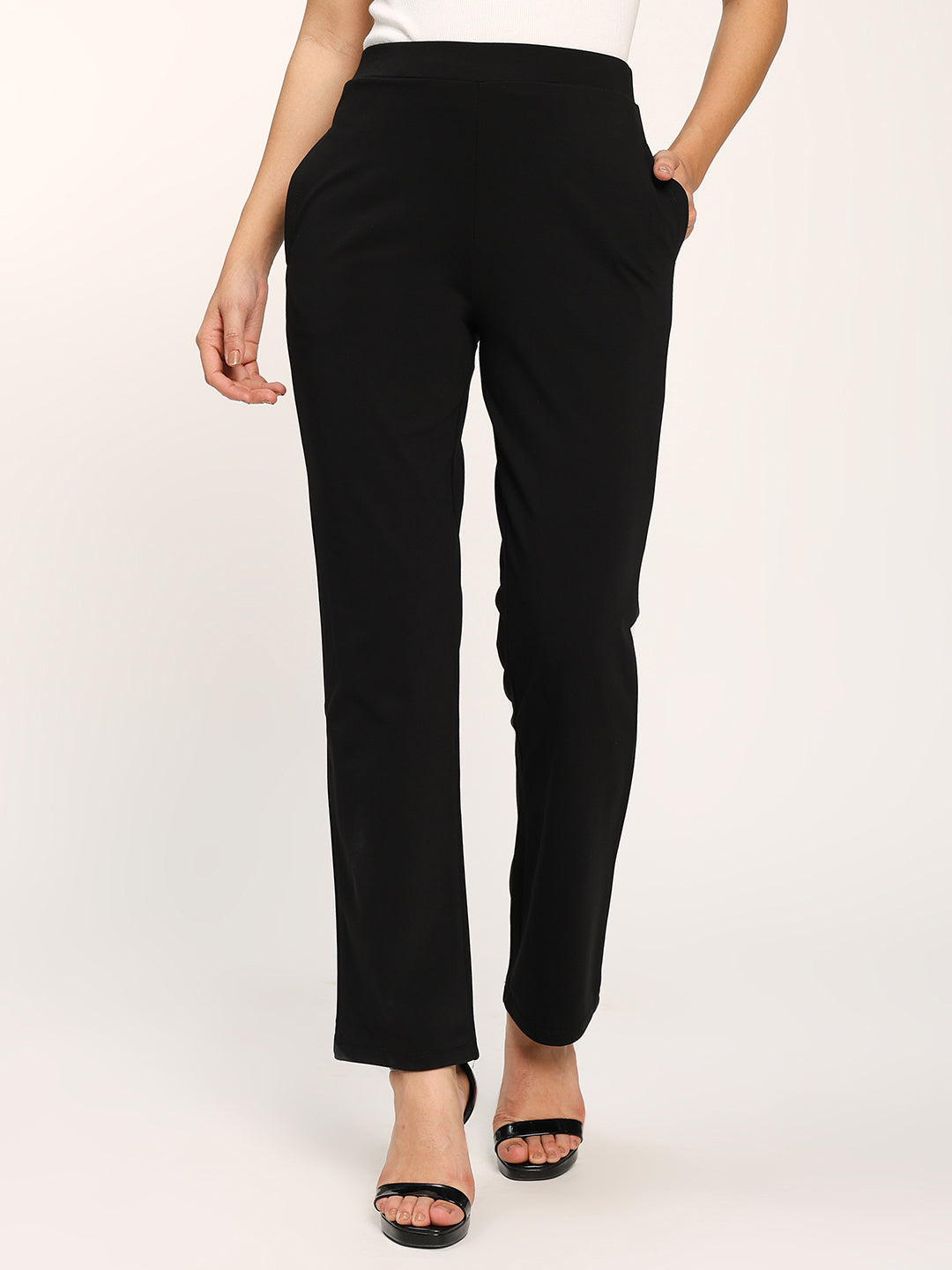 Black Cloudsoft Straight Fit Trouser Pants