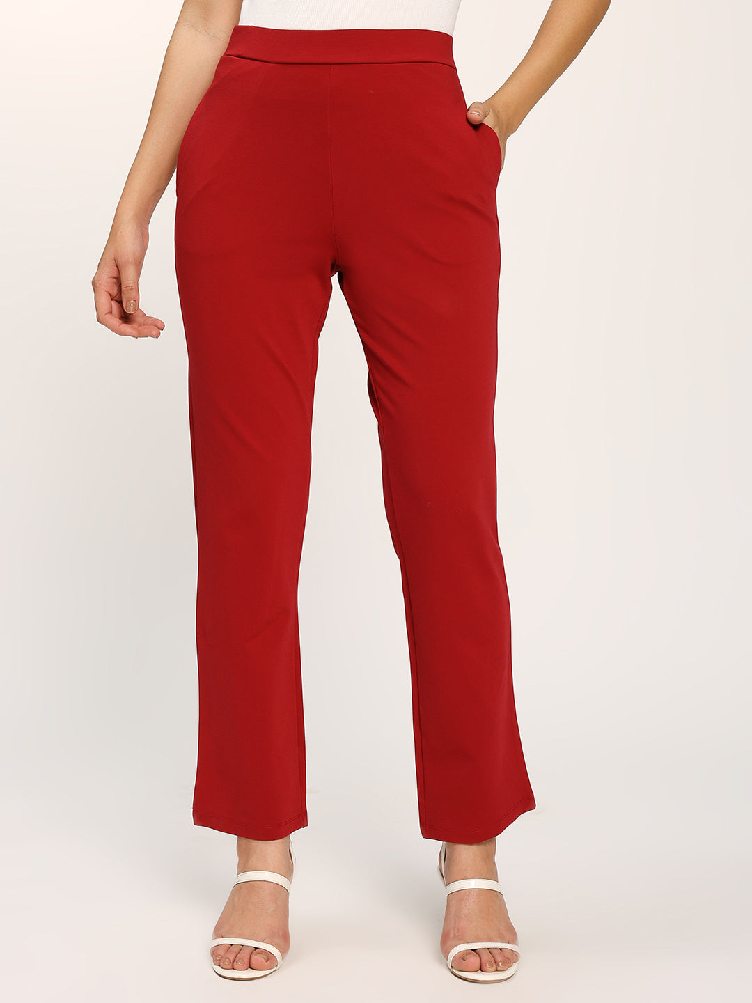 Maroon Cloudsoft Straight Fit Trouser Pants