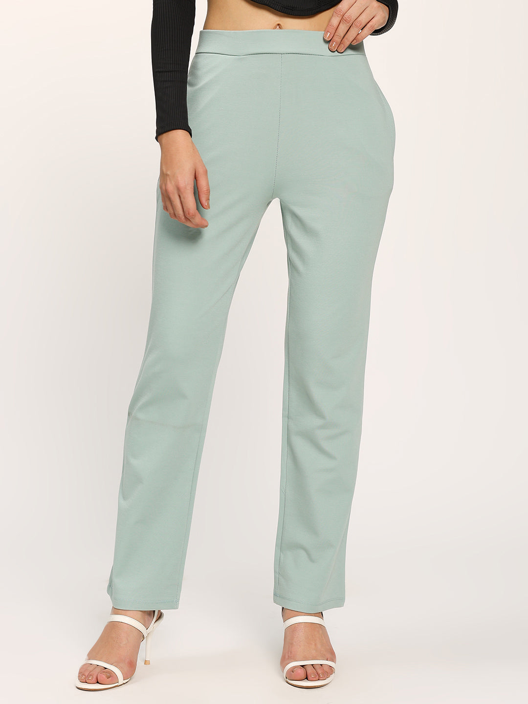 Sea Green Cloudsoft Straight Fit Trouser Pants