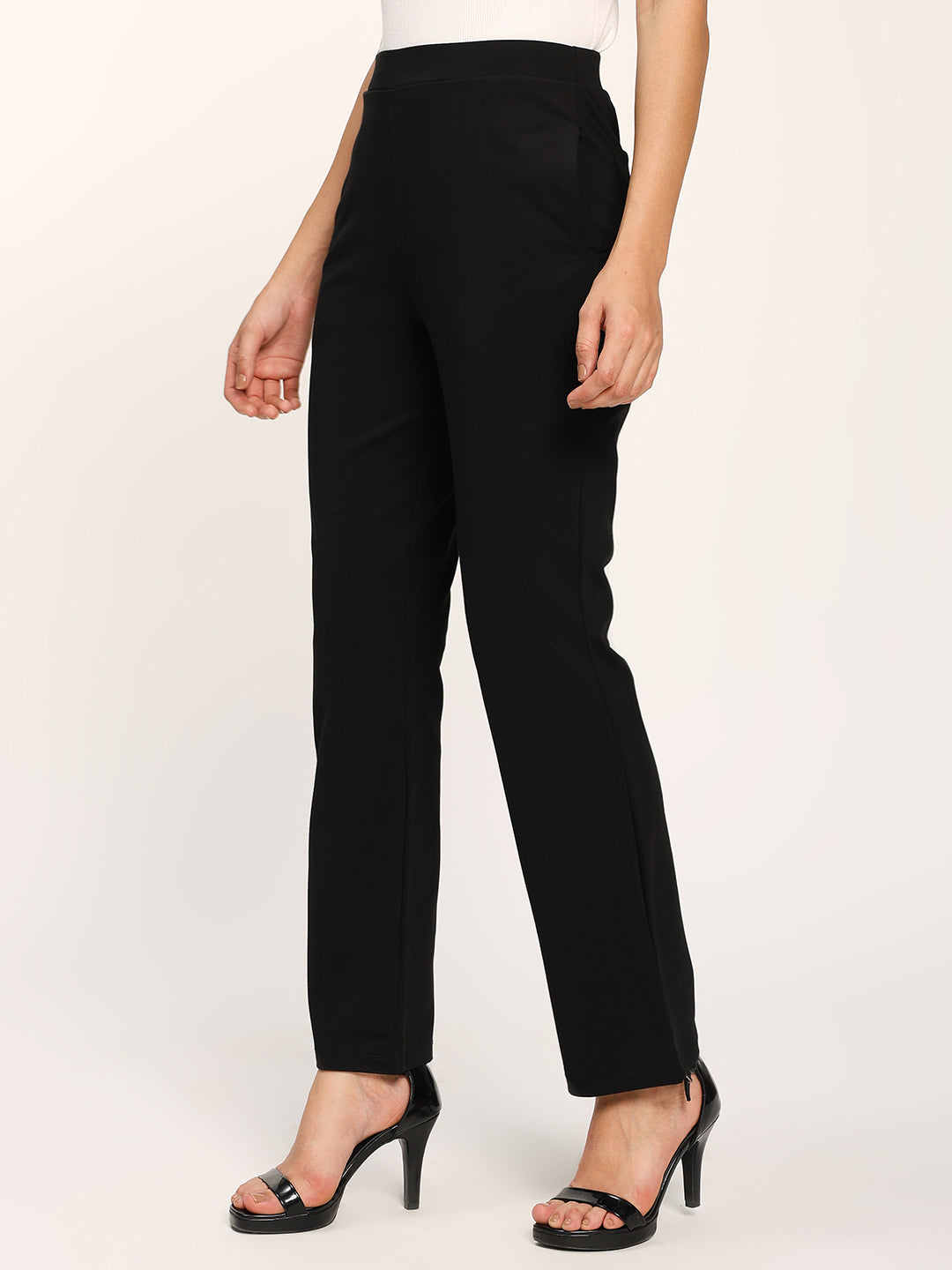 Black Cloudsoft Straight Fit Trouser Pants