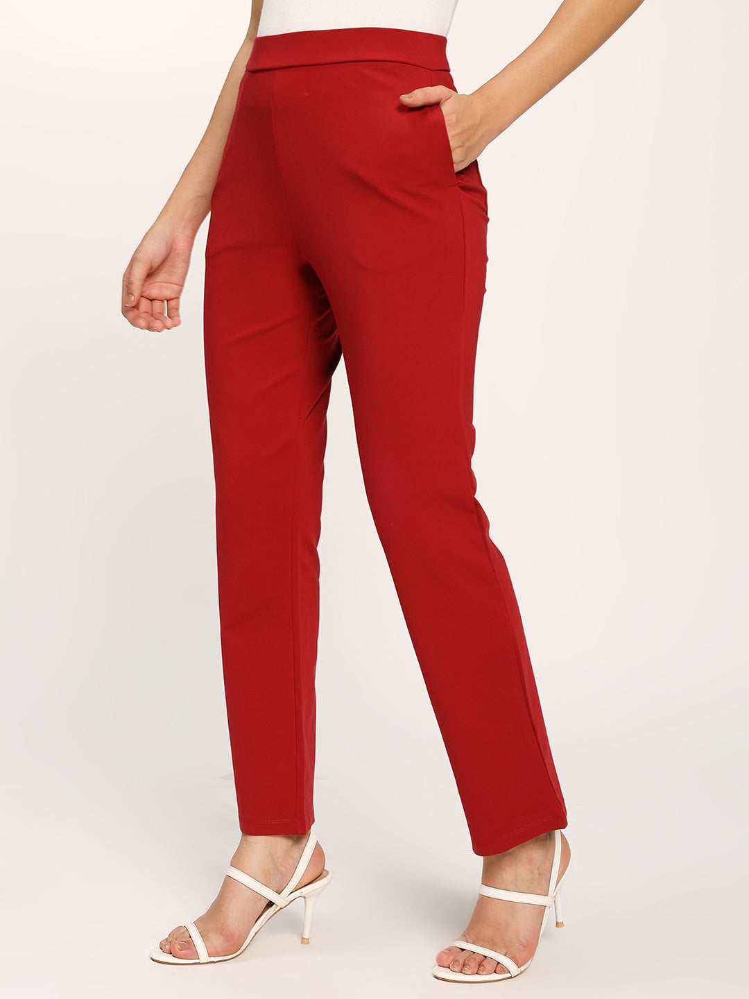 Maroon Cloudsoft Straight Fit Trouser Pants