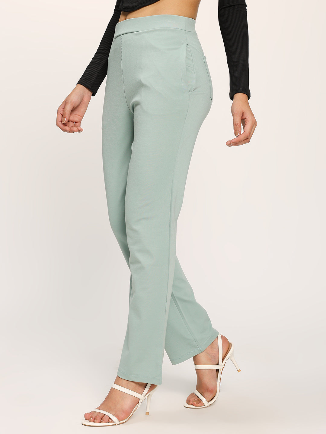 Sea Green Cloudsoft Straight Fit Trouser Pants