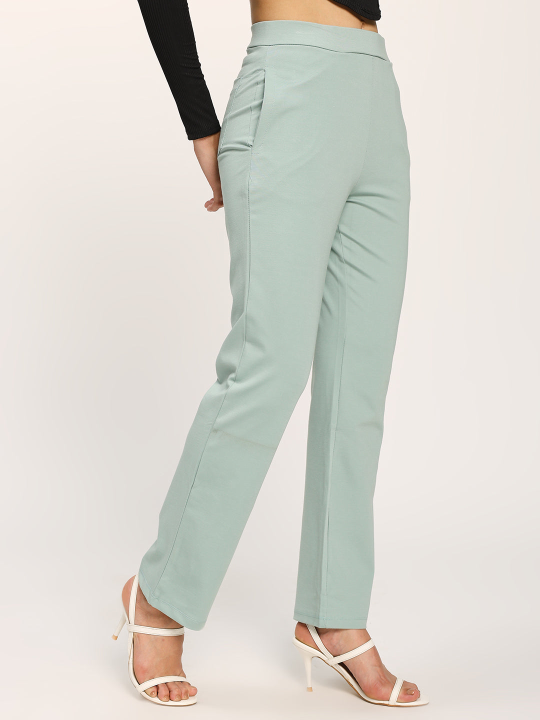 Sea Green Cloudsoft Straight Fit Trouser Pants