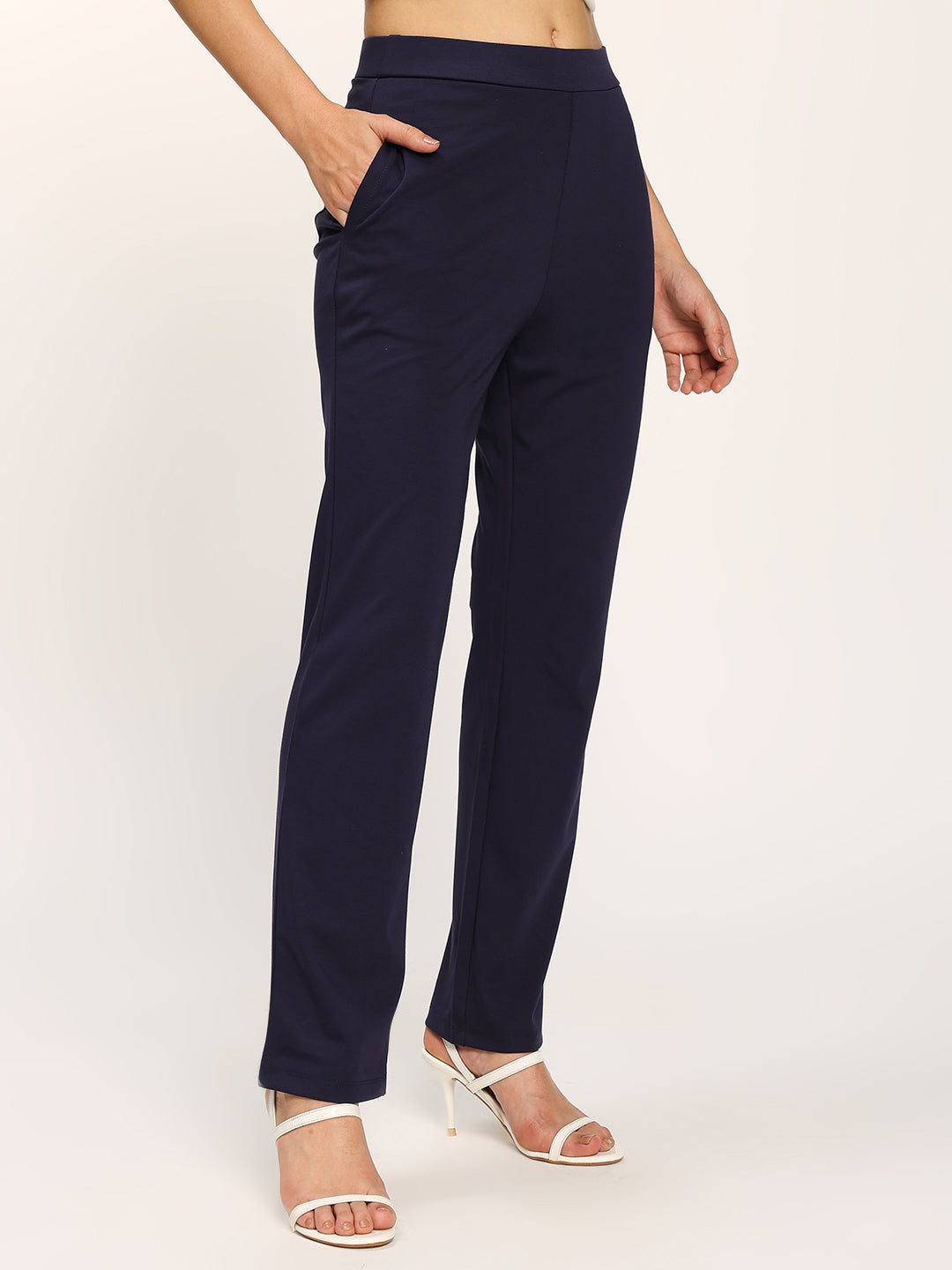 Navy Cloudsoft Straight Fit Trouser Pants