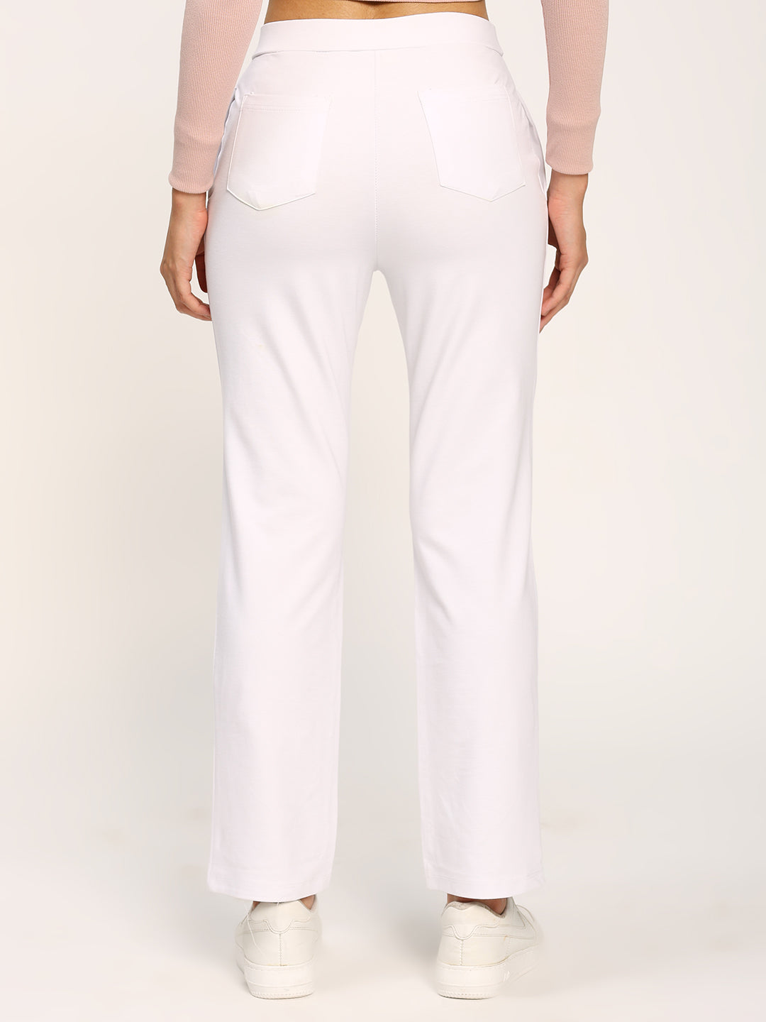White Cloudsoft Straight Fit Trouser Pants
