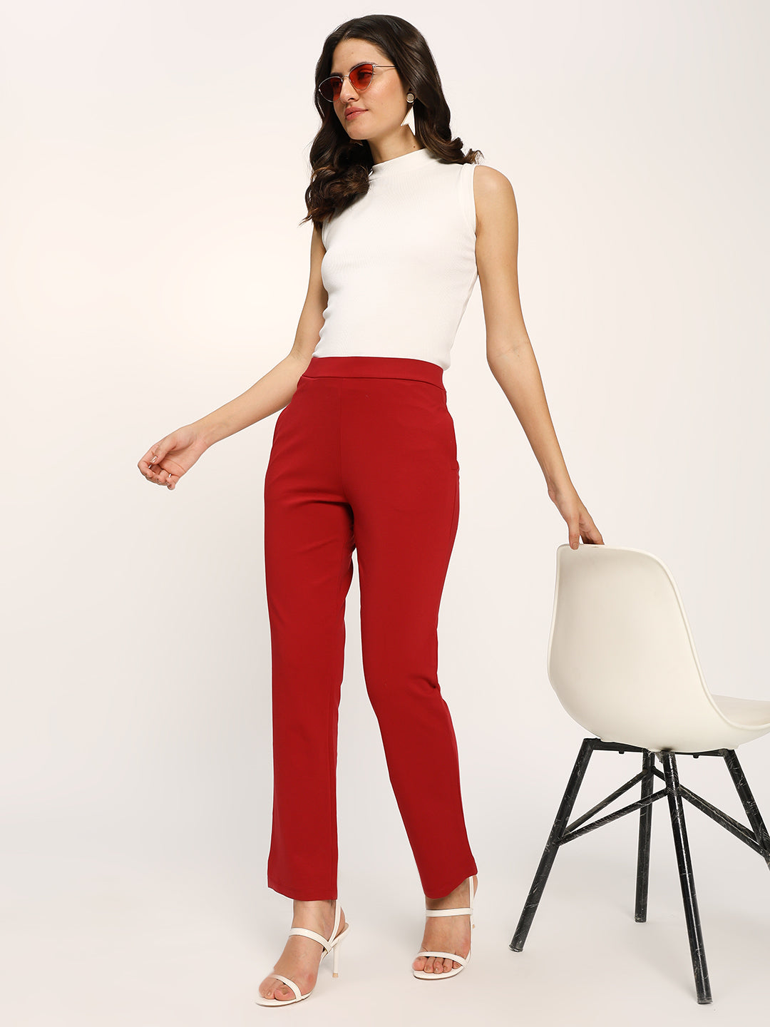 Maroon Cloudsoft Straight Fit Trouser Pants