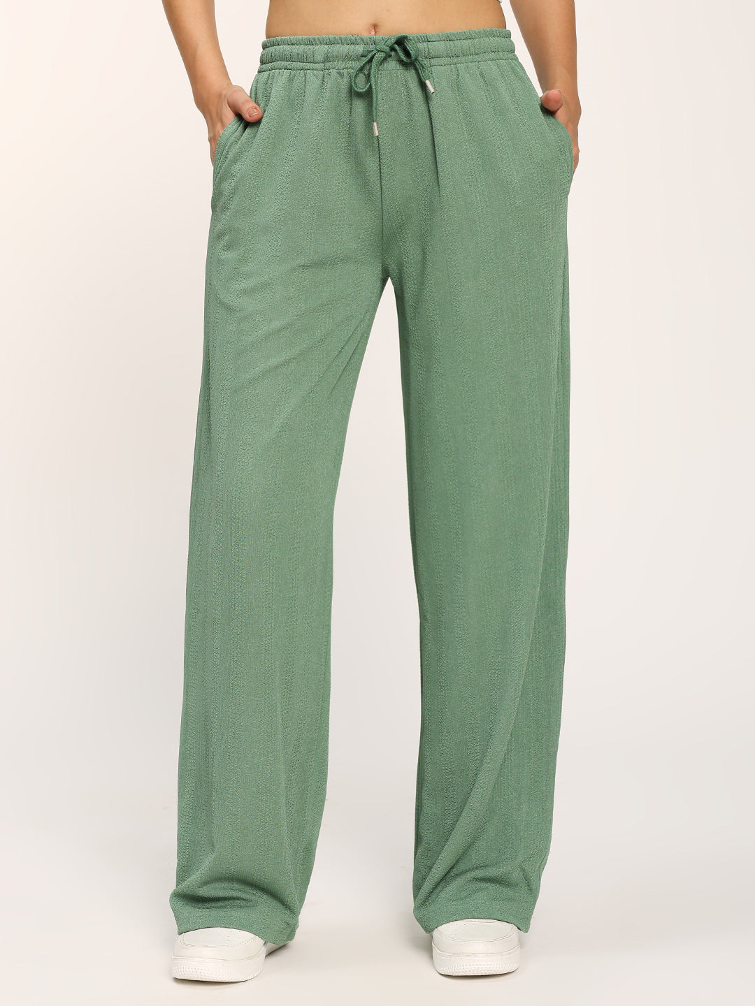 Sea Green Straight Fit Fashion Pant