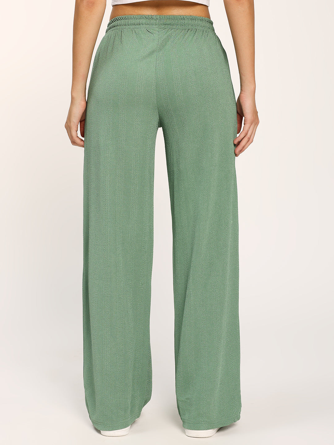 Sea Green Straight Fit Fashion Pant