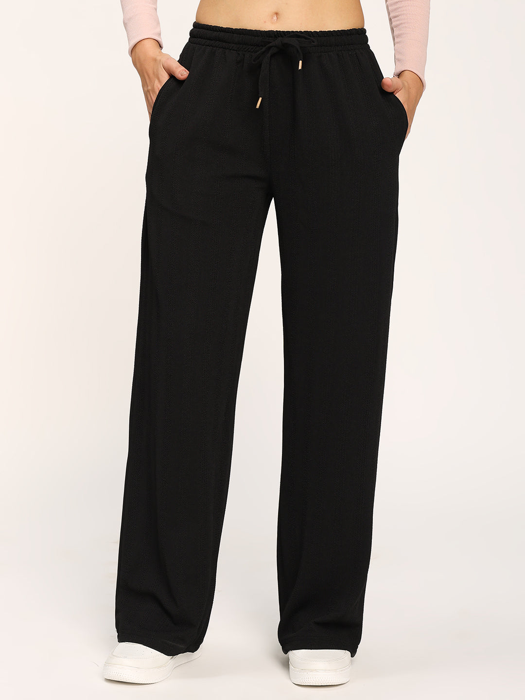 Black Straight Fit Fashion Pant