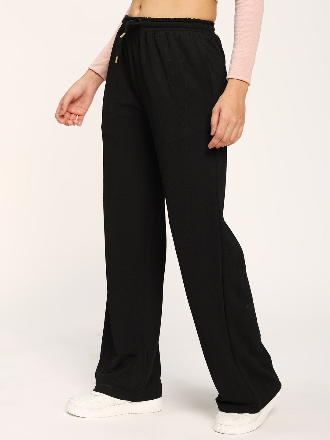 Black Straight Fit Fashion Pant