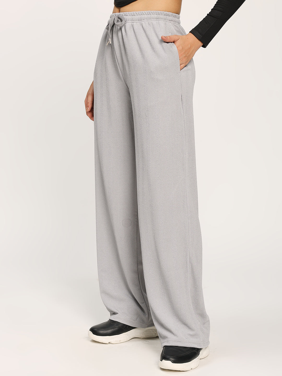 Grey Straight Fit Fashion Pant