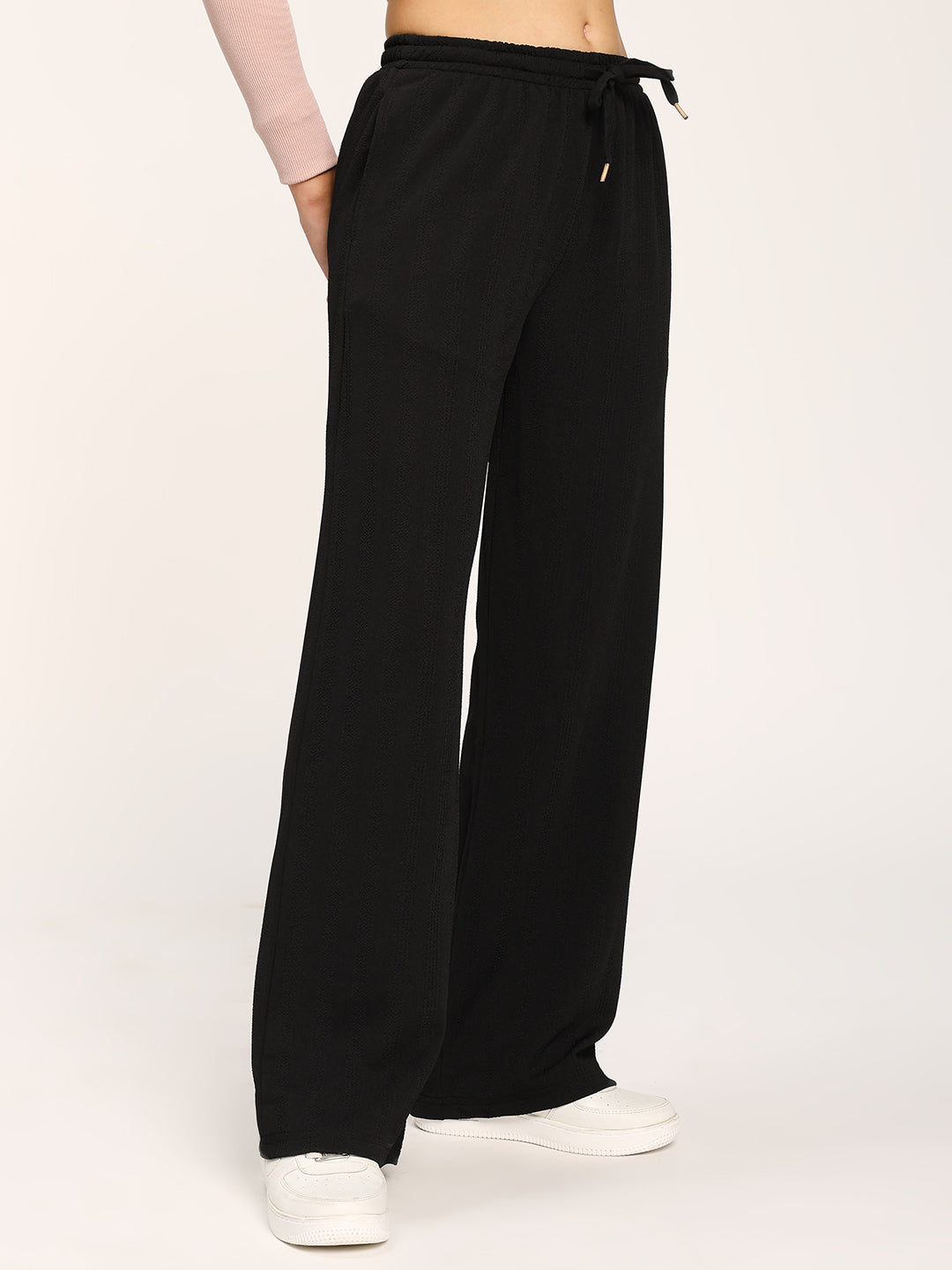 Black Straight Fit Fashion Pant