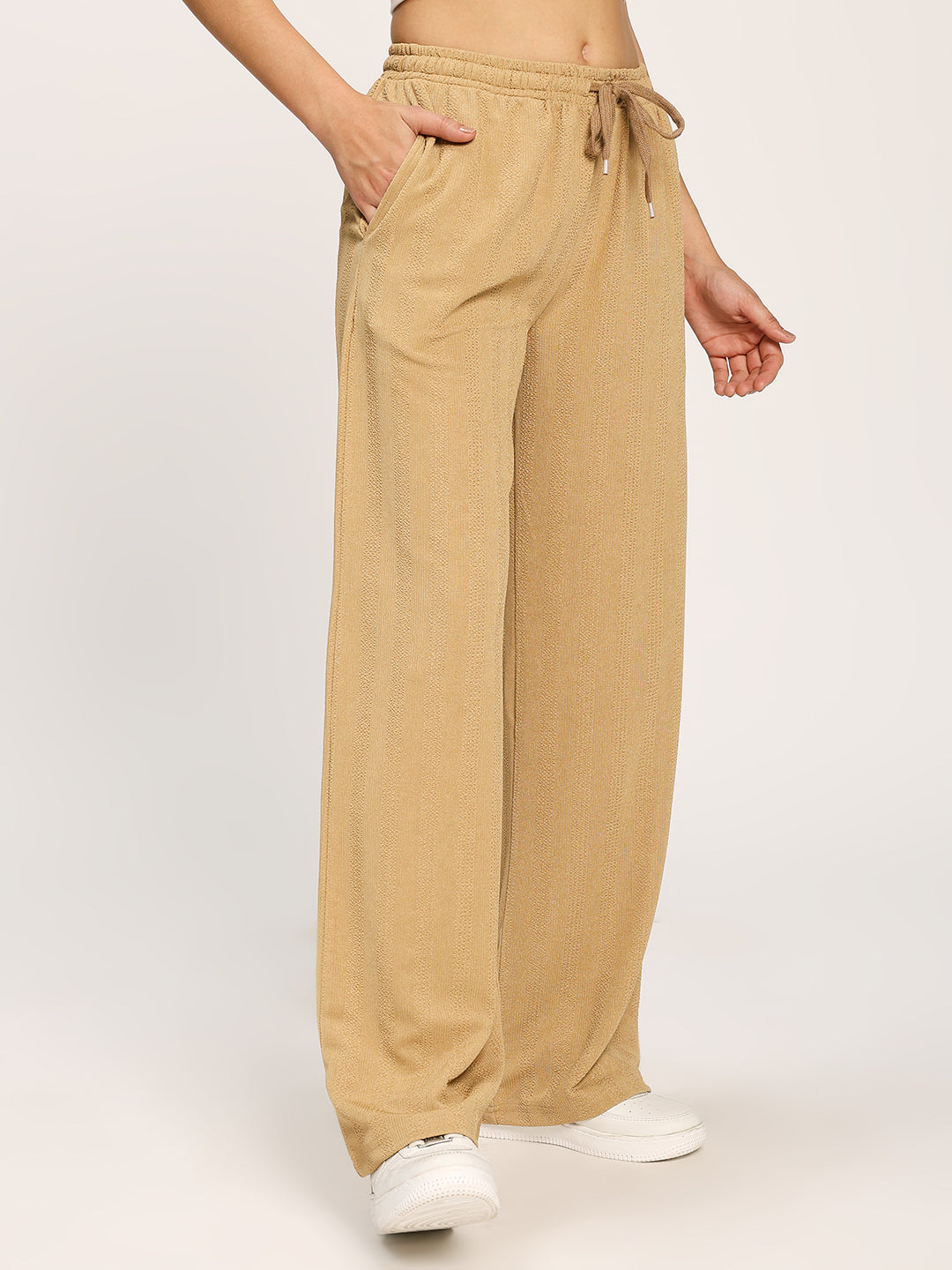 Beige Straight Fit Fashion Pant