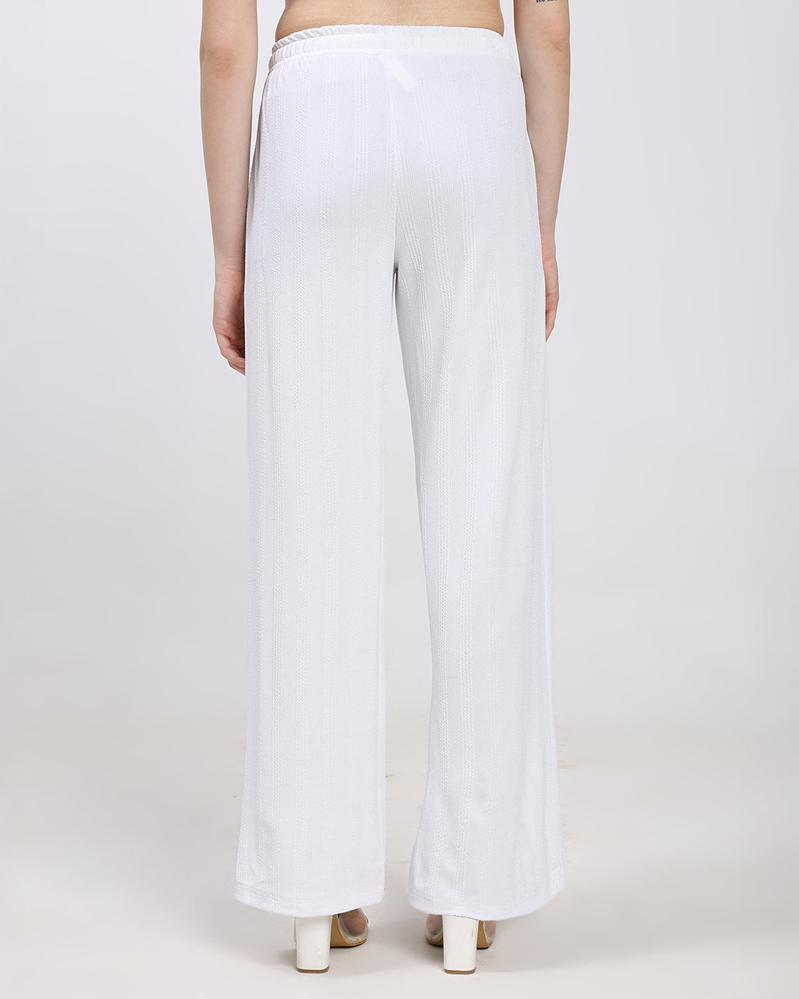 White Straight Fit Fashion Pant