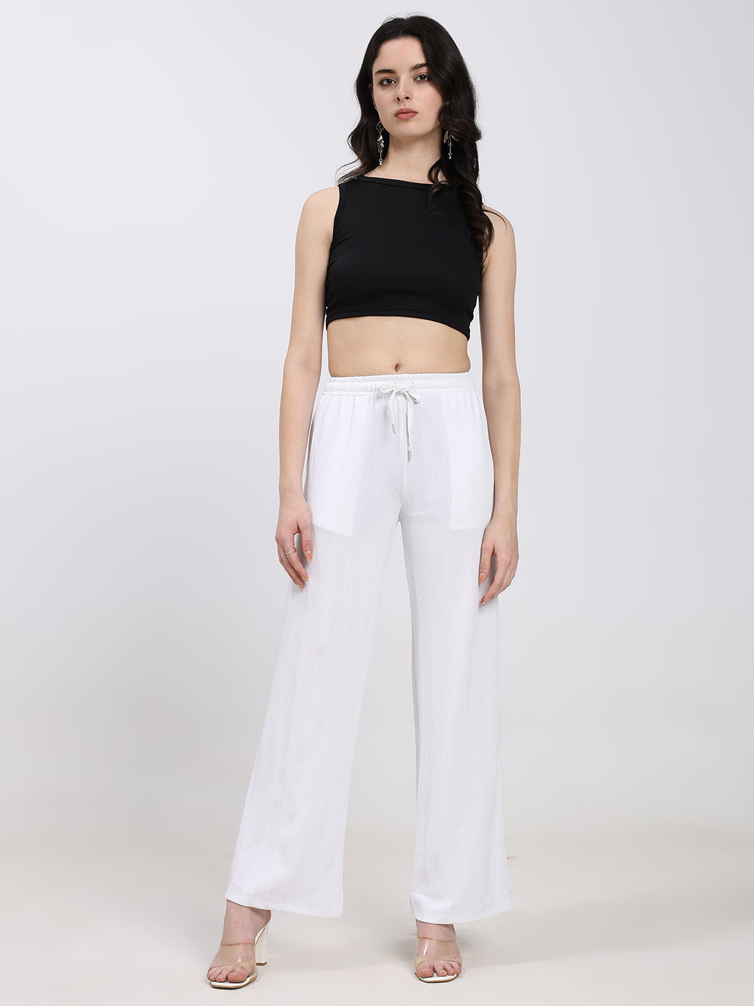 White Straight Fit Fashion Pant
