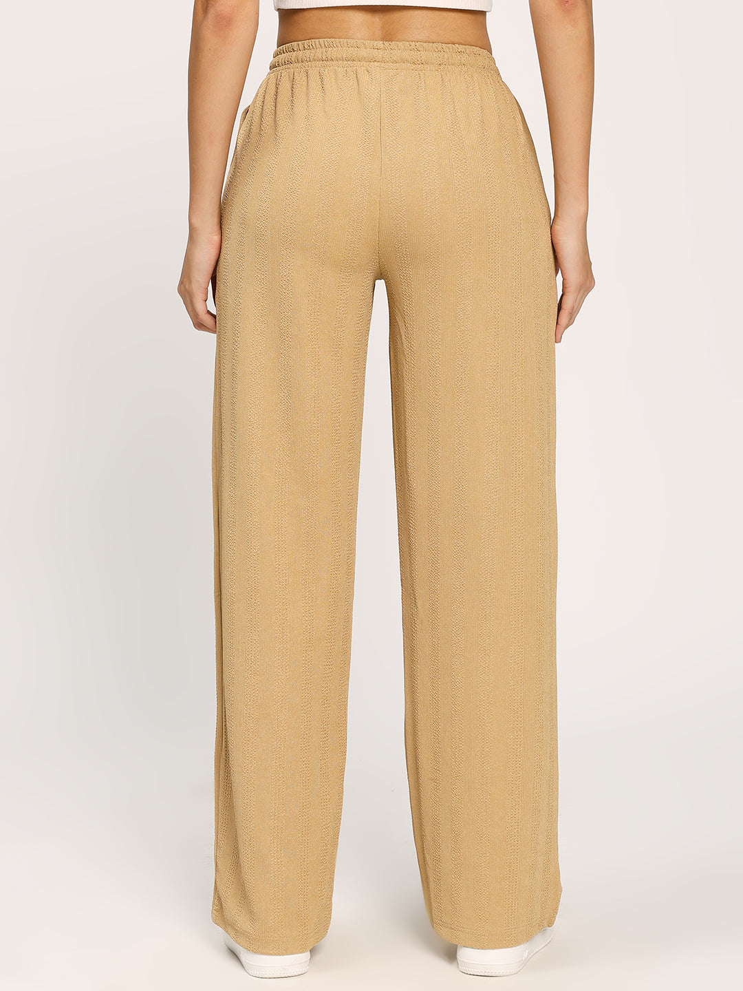 Beige Straight Fit Fashion Pant