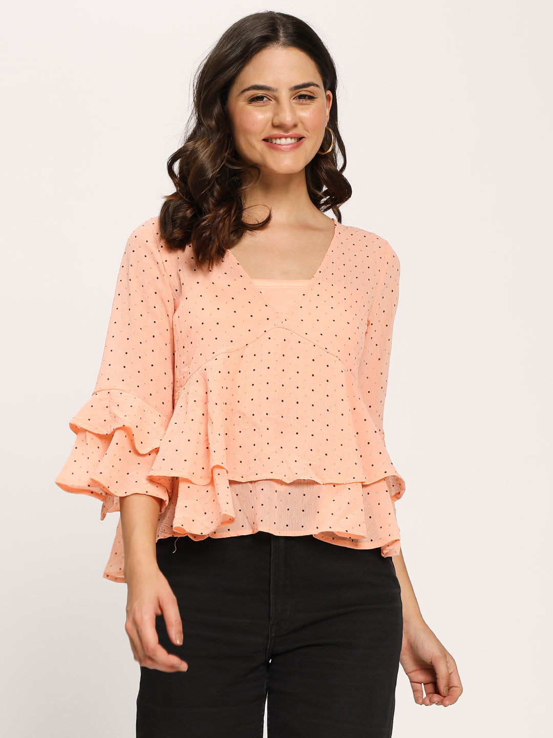 Pink Fashion Layered Top With Tube