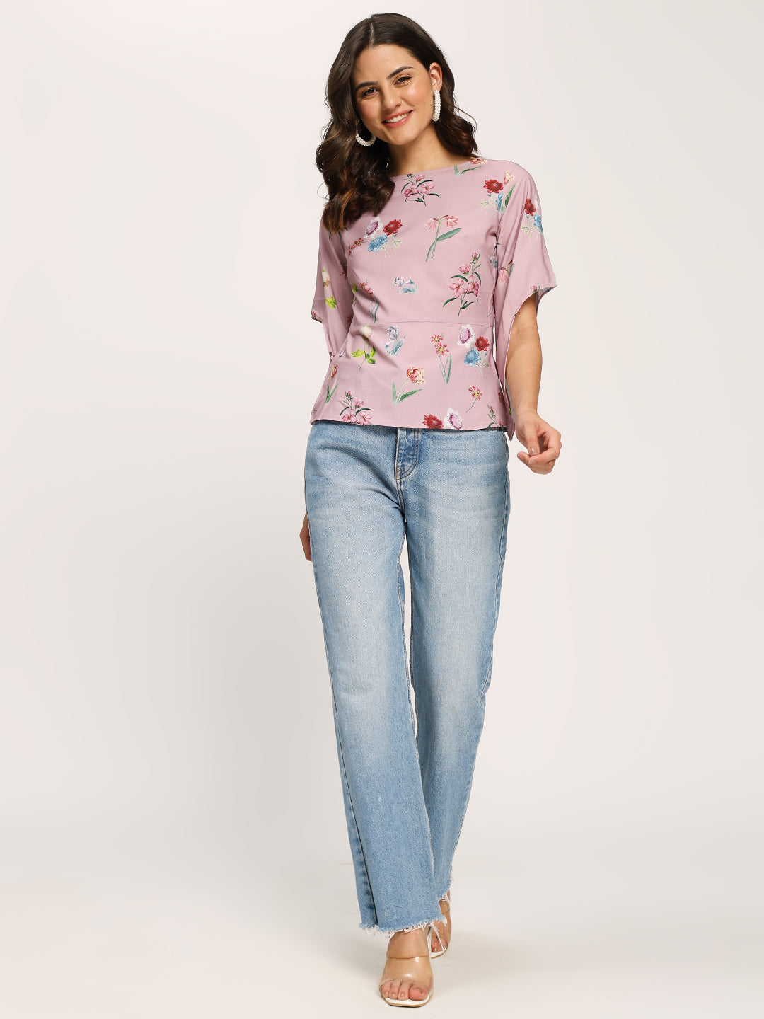 Pink Fashion Sleeves Casual Top