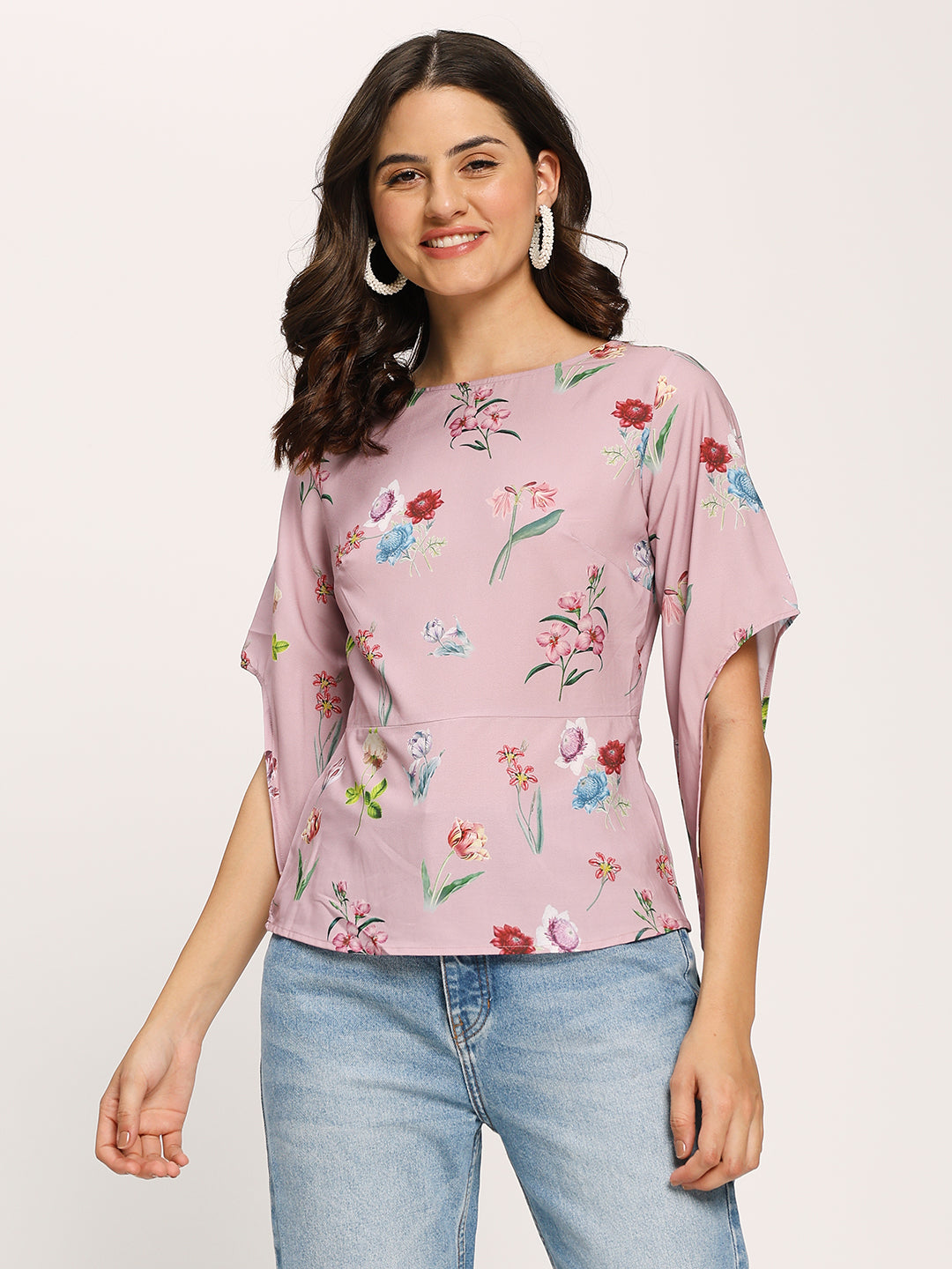 Pink Fashion Sleeves Casual Top