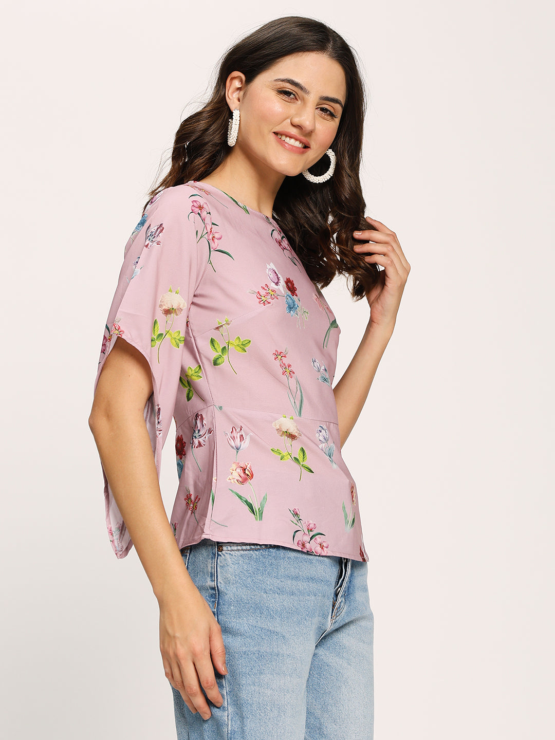 Pink Fashion Sleeves Casual Top