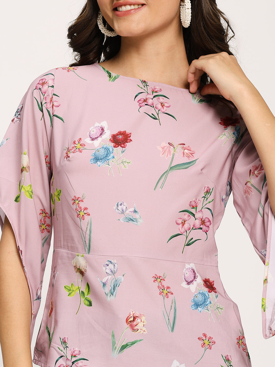 Pink Fashion Sleeves Casual Top