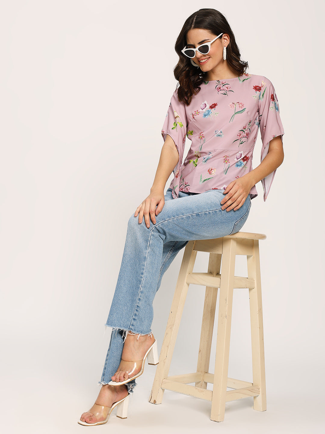 Pink Fashion Sleeves Casual Top