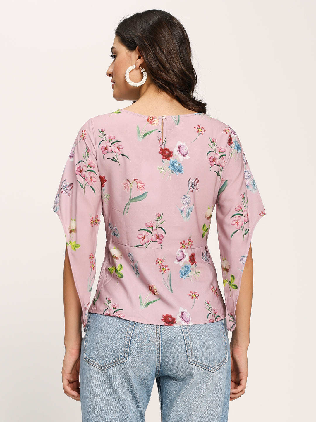 Pink Fashion Sleeves Casual Top